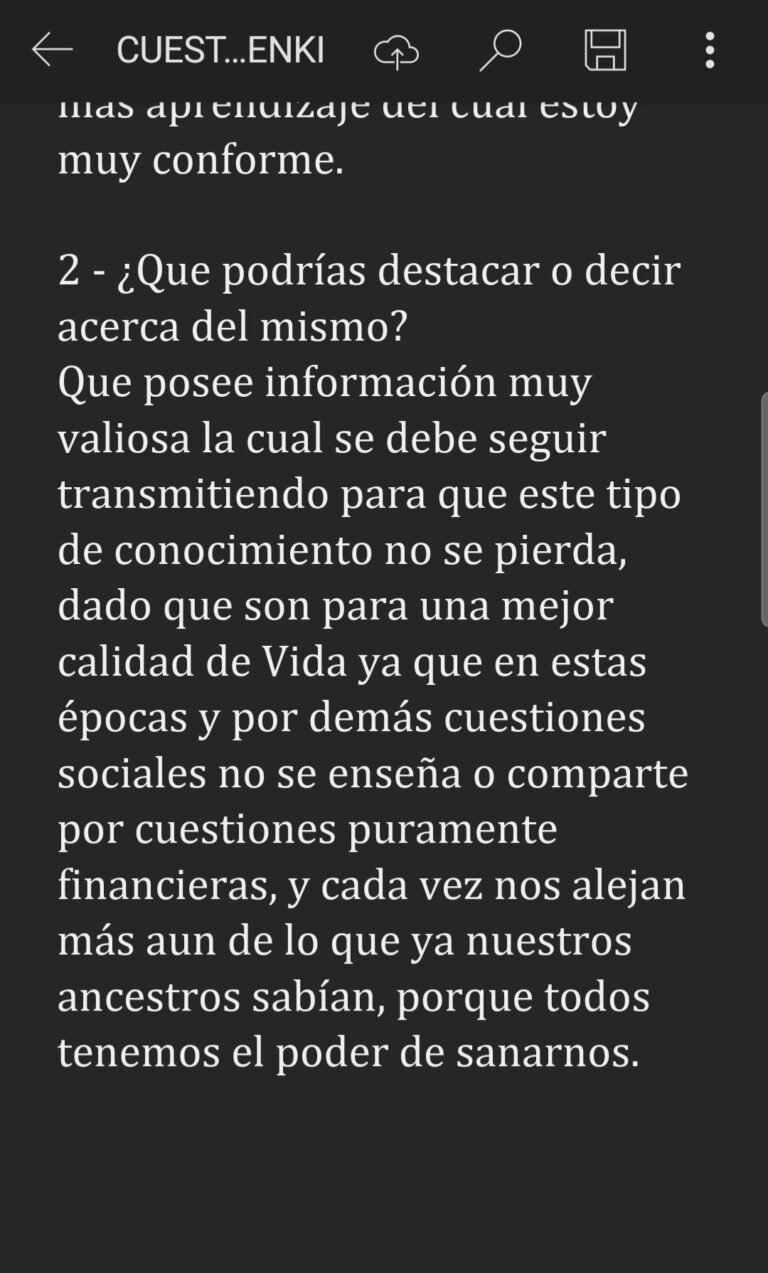 Testimonio escrito de alumna del diplomado