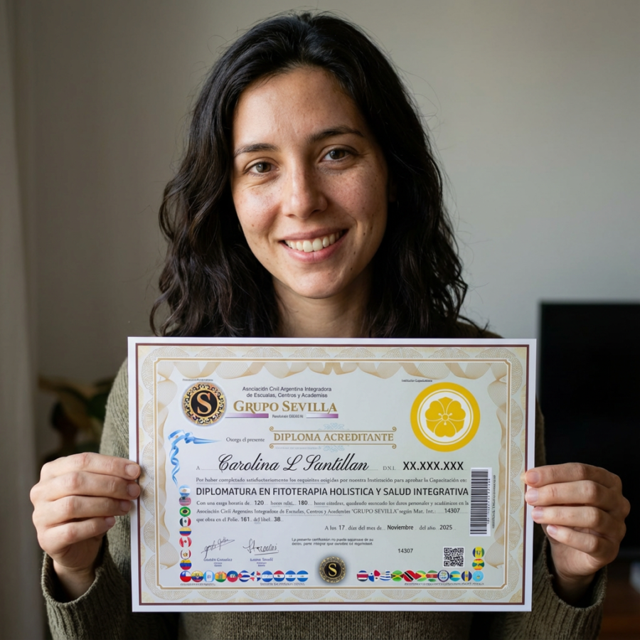 mujer sosteniendo su diploma mirando a la camara sonriendo.