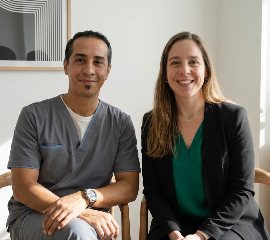 laura gaston directores de genki terapias sentados mirando a camara